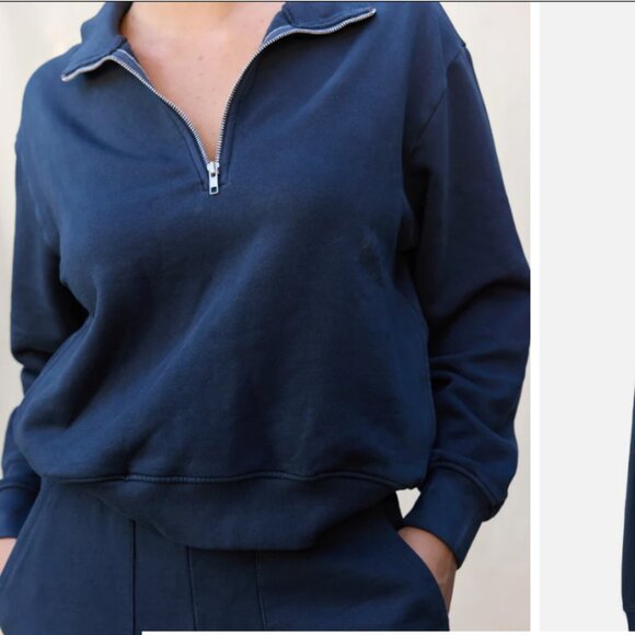 MATE the Label Tops - Organic Fleece Quarter Zip Sweatshirt MATE THE LABEL M